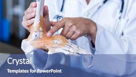  Presentation with orthopedic - Cool new PPT theme with skeleton feet model in clinic backdrop and a ocean colored foreground
