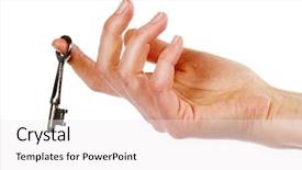  Presentation with hand holding colorful brain sketch - Slide deck having four pictures of beautiful camomile in garden background and a gray colored foreground