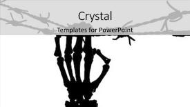  Presentation with barbed wire on the sky - Audience pleasing PPT theme consisting of skeleton hand holding barbed wire backdrop and a light gray colored foreground