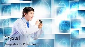  Presentation with funny - Slide set having skeleton heart brain - young funny doctor taking photos background and a  colored foreground