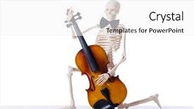  Presentation with skeleton - PPT layouts featuring skeleton playing violin isolated on the white background and a white colored foreground