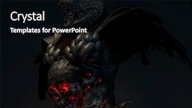  Presentation with evil - Colorful theme enhanced with skeleton power - evil silver skull with red backdrop and a black colored foreground