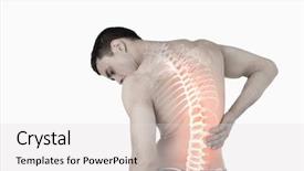  Presentation with back pain - Colorful presentation theme enhanced with skeleton sport - digital composite of highlighted spine backdrop and a lemonade colored foreground