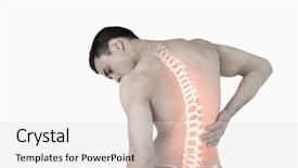  Presentation with back pain - Presentation design having skeleton sport - digital composite of highlighted spine background and a lemonade colored foreground