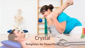  Presentation with physical therapy fracture leg - Beautiful slide set featuring skeleton sport - physical therapist treats leg backdrop and a lemonade colored foreground