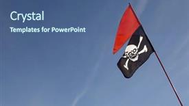  Presentation with skull - Audience pleasing theme consisting of skeleton sport - skull and crossbones flag backdrop and a  colored foreground