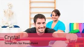  Presentation with physical therapy - Amazing slides having skeleton sport - young man working backdrop and a red colored foreground