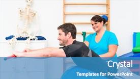  Presentation with physical therapy - Cool new slides with skeleton sport - young man working backdrop and a teal colored foreground