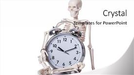  Presentation with skeleton - Audience pleasing presentation theme consisting of skeleton with alarm clock backdrop and a white colored foreground