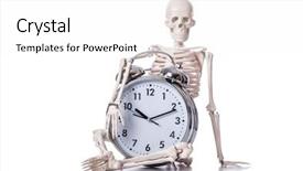  Presentation with skeleton - Colorful theme enhanced with skeleton with alarm clock backdrop and a white colored foreground