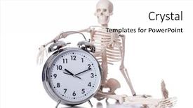  Presentation with skeleton - Presentation theme featuring skeleton with alarm clock background and a white colored foreground