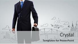  Presentation with business travel - Presentation theme featuring sketch background business travel background and a light gray colored foreground