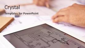  Presentation with construction sketch - Presentation consisting of sketch of construction in notepad background and a coral colored foreground