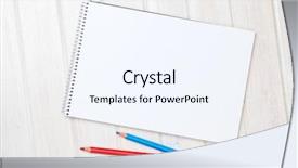  Presentation with blank - Slides with sketch pad - blank paper and colorful pencils background and a sky blue colored foreground