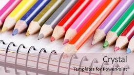 Presentation with notepad - Presentation theme having sketch pad - pencils on the notepad background and a soft green colored foreground