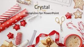  Presentation with home office - Beautiful PPT theme featuring sketchbook - christmas home office desk backdrop and a lemonade colored foreground