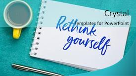  Presentation with watercolor paper texture white art - Slide set with note handwriting in a spiral background and a cyan colored foreground