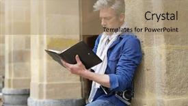  Presentation with sketching - Beautiful presentation featuring sketches - mature artist sketching in historical backdrop and a coral colored foreground