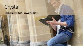  Presentation with sketching - Cool new presentation theme with sketches - mature artist sketching in historical backdrop and a soft green colored foreground