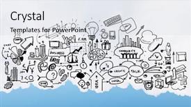  Presentation with emergency management plan - Colorful presentation design enhanced with background image with sketches of plan and startegy backdrop and a sky blue colored foreground