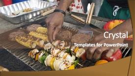  Presentation with barbecue - Audience pleasing theme consisting of grand theft auto - car thief trting door handle backdrop and a dark gray colored foreground.