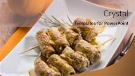  Presentation with clove - Cool new presentation design with skewer rolled up with clove and orange juice selective focus backdrop and a coral colored foreground