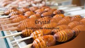  Presentation with asia - Presentation theme featuring insect - skewered silkworms are a delicacy background and a red colored foreground