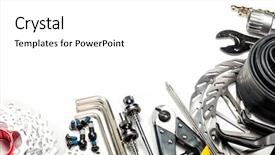  Presentation with brake - Cool new PPT theme with skewers brake disk rotors lever backdrop and a white colored foreground