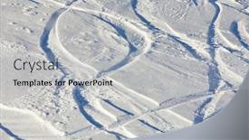  Presentation with snowboard - Amazing presentation theme having ski and snowboard curves in the fresh snow slope backdrop and a light gray colored foreground