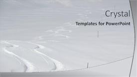  Presentation with snowboard - Beautiful presentation theme featuring ski-and-snowboard-curves backdrop and a light gray colored foreground