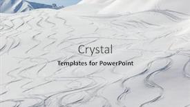  Presentation with snowboard - Presentation theme having ski-and-snowboard-curves background and a light gray colored foreground