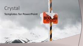  Presentation with british columbia - Slides having ski area trail boundary sign in snow-covered mountain scene in whistler british columbia canada background and a light gray colored foreground