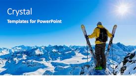  Presentation with area - Presentation design consisting of ski-area-with-amazing-view background and a gray colored foreground