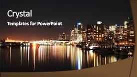  Presentation with vancouver city - Audience pleasing slide set consisting of ski boat - night city view of downtown backdrop and a black colored foreground