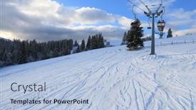  Presentation with lift - Colorful presentation theme enhanced with ski-chair-lift backdrop and a light blue colored foreground