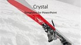  Presentation with deep - Amazing slides having ski crashed into deep snow backdrop and a light gray colored foreground