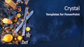  Presentation with free christmas - Audience pleasing slide set consisting of ski decorations and candles free backdrop and a navy blue colored foreground