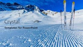  Presentation with backcountry - Slide deck consisting of ski-in-winter-season-mountains background and a light blue colored foreground