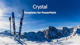  Presentation with touring - Cool new slides with ski in winter season mountains backdrop and a ocean colored foreground