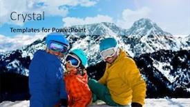  Presentation with ski - Slides with ski-in-zakopane-groomed-ski background and a light blue colored foreground