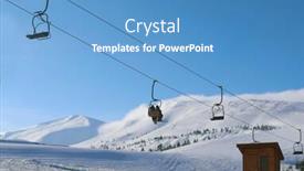  Presentation with lift - Slide set consisting of ski lift at snowy resort winter vacation background and a teal colored foreground