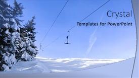  Presentation with lift - PPT theme enhanced with ski lift at snowy resort winter vacation background and a light blue colored foreground