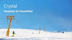  Presentation with lift - Amazing slide set having ski lift at snowy resort winter vacation backdrop and a teal colored foreground