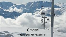  Presentation with lift - Presentation design enhanced with ski-lift-cabins-in-snowy background and a light gray colored foreground