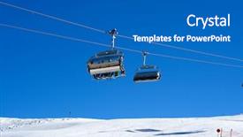  Presentation with lift - PPT theme with ski lift chairs on bright winter day background and a gray colored foreground