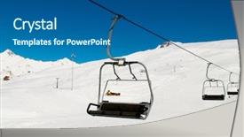  Presentation with lift - Slide deck enhanced with ski lift chairs on bright winter day background and a ocean colored foreground