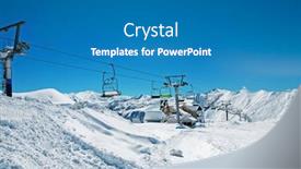  Presentation with lift - Slides having ski lift chairs on bright winter day background and a teal colored foreground
