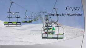  Presentation with falling snow - PPT theme enhanced with ski-lift-in-falling-snow background and a teal colored foreground