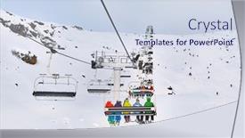 Presentation with falling snow - Presentation consisting of ski-lift-in-falling-snow background and a  colored foreground