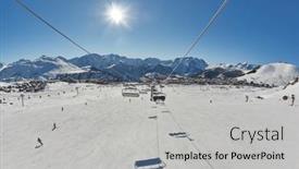  Presentation with ski - PPT theme with ski-lift-in-the-alps background and a light gray colored foreground